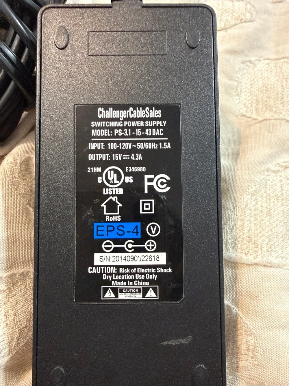 ChallengerCableSales PS-31 Switching Power Supply - Black